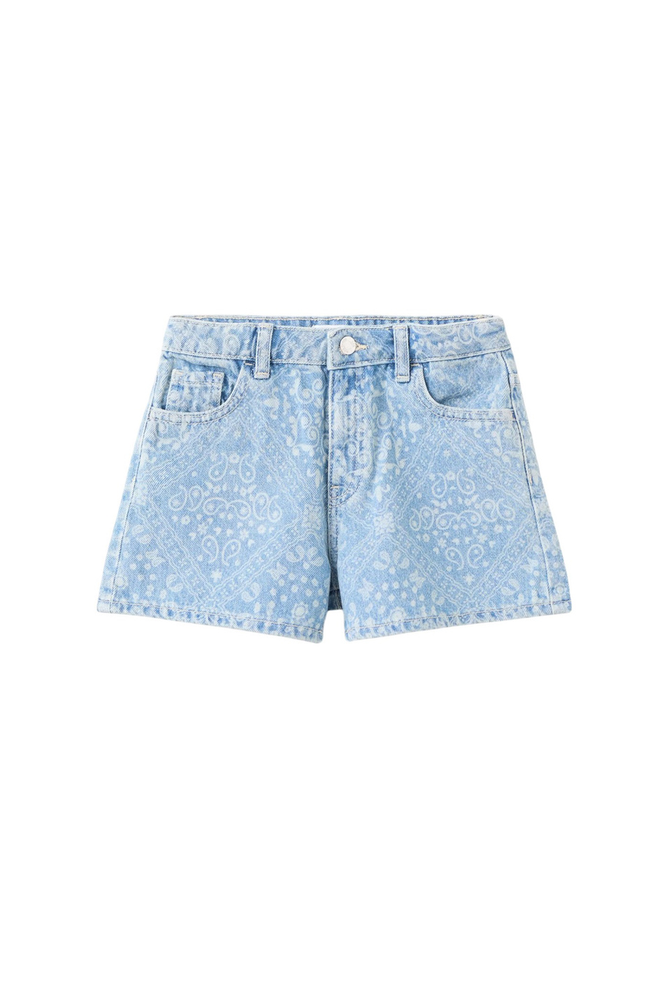 Девочкам Mango Kids Шорты джинсовые BANDANA с принтом (цвет ), артикул 27068656 | Фото 1