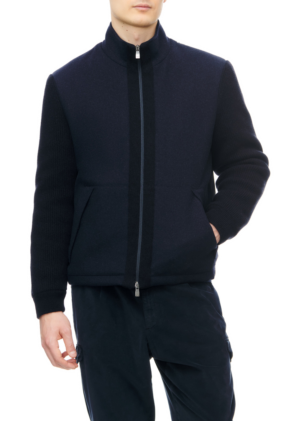 Corneliani мужская куртка из смесового кашемира с трикотажными рукавами ...