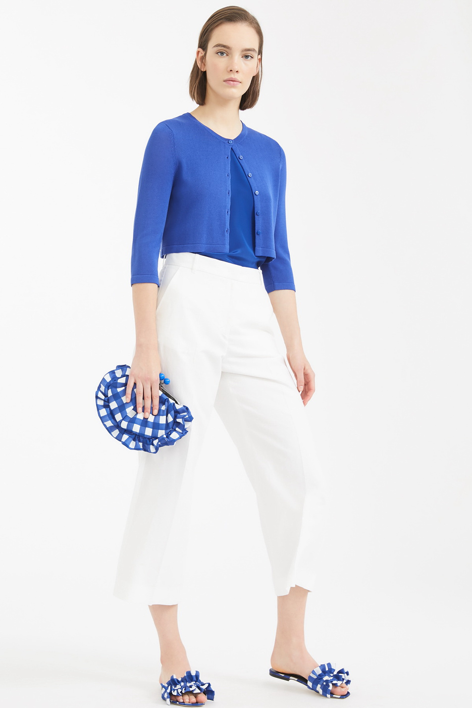Женский Weekend Max Mara Брюки-кюлоты из смеси хлопка и льна ANGIO (цвет ), артикул 51310501 | Фото 3