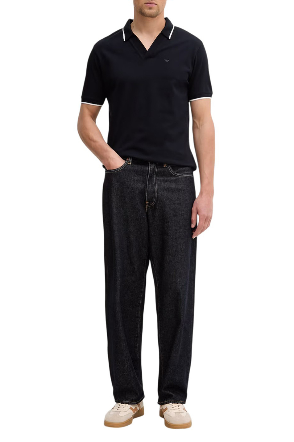Мужской Emporio Armani Поло из хлопка (цвет ), артикул EM005852-AF12955 | Фото 2