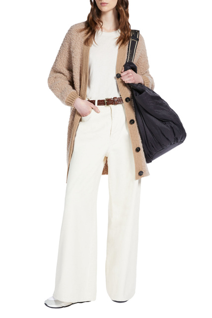 Расклешенные брюки GIRANTE из хлопкового денима|Основной цвет:Кремовый|Артикул:51361429 | Фото 2