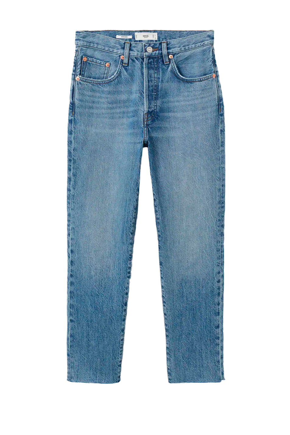 Mango Укороченные прямые джинсы HAVANA с завышенной талией (цвет ), артикул 27030767 | Фото 1