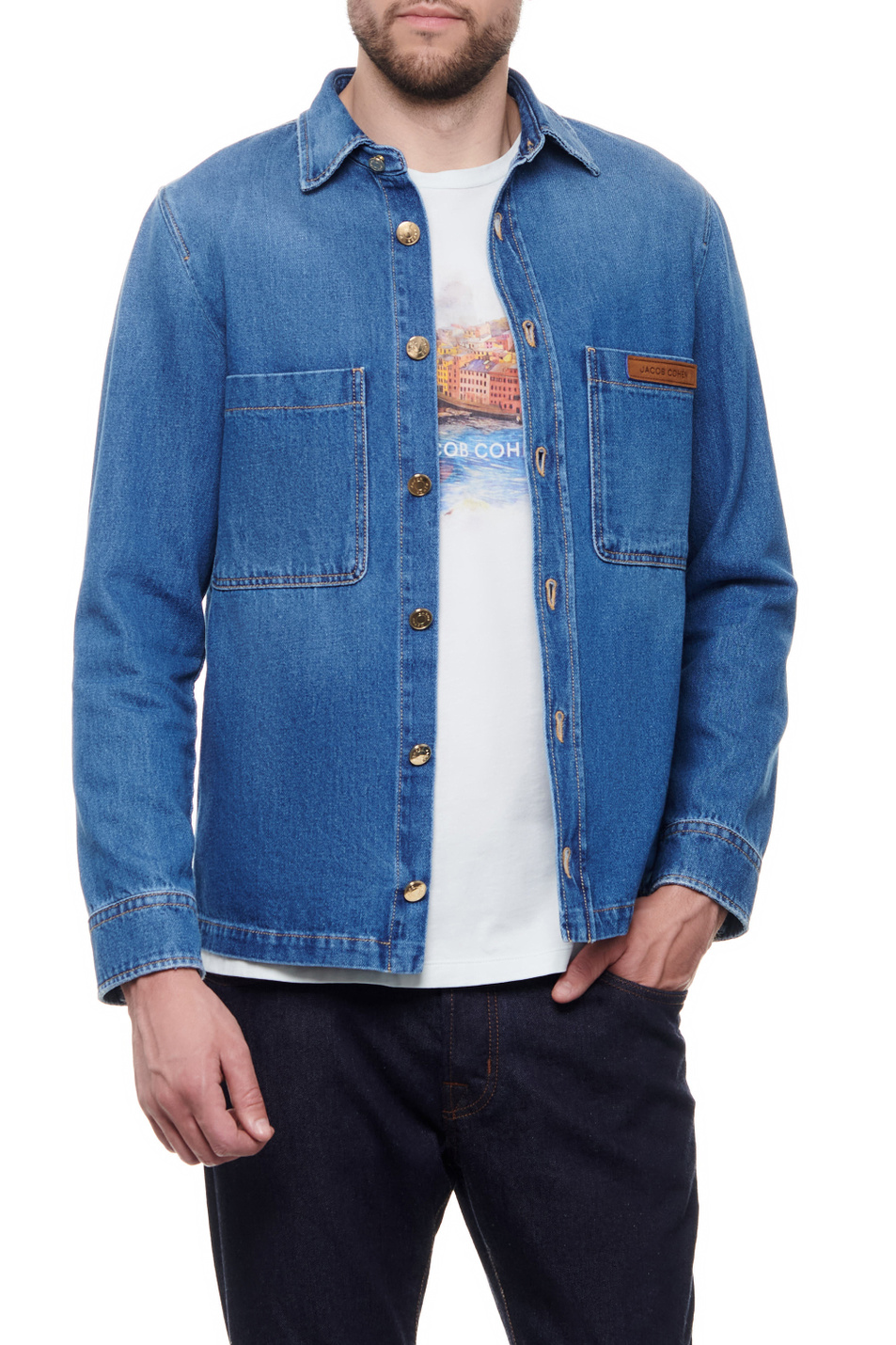 Мужской Jacob Cohen Куртка джинсовая из натурального хлопка (цвет ), артикул UE01080T601A | Фото 3