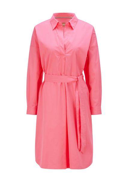 Платье-туника с поясом|Основной цвет:Розовый|Артикул:50469932 | Фото 1
