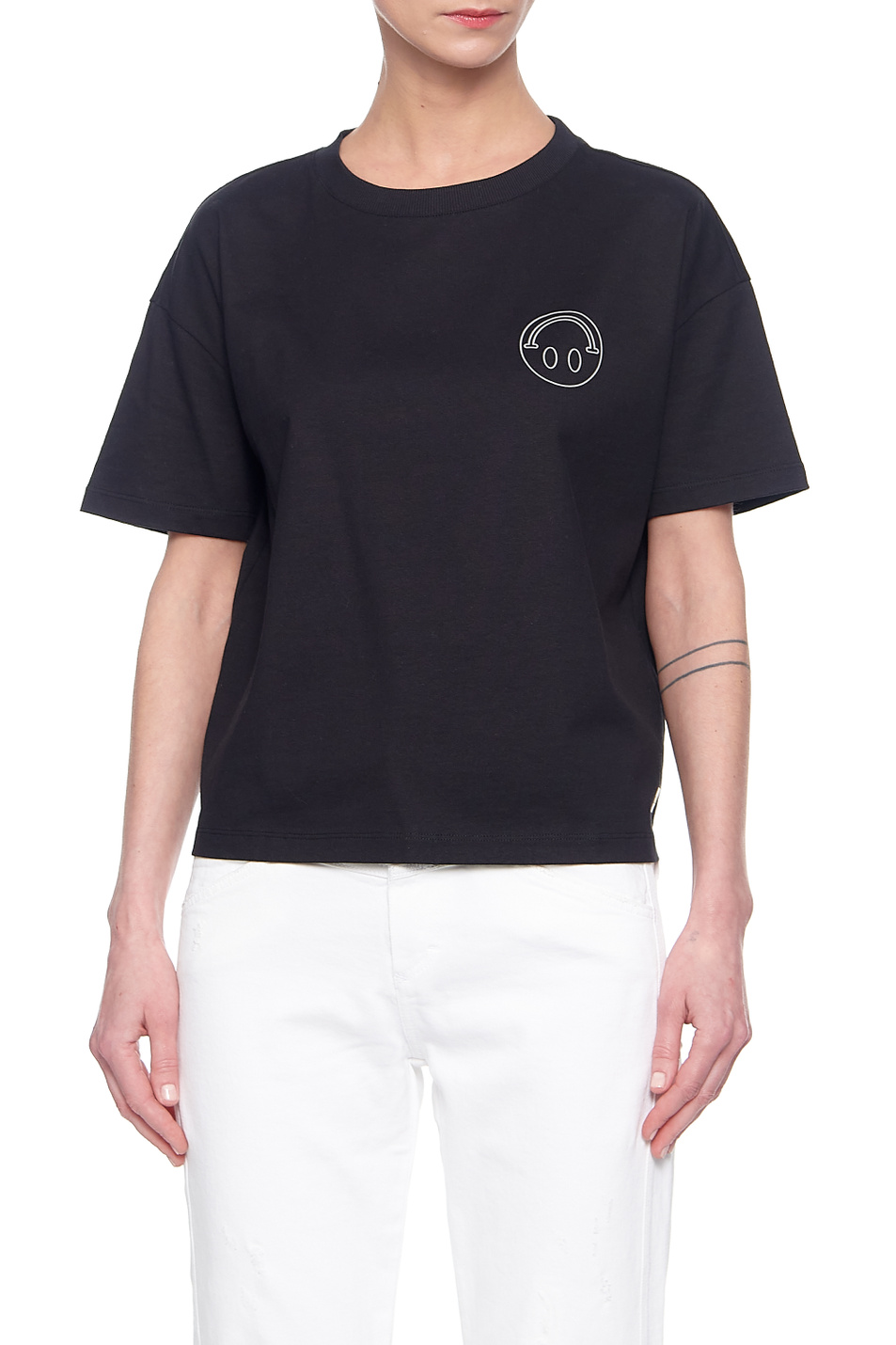 HUGO Укороченная футболка оверсайз Dachelle из органического хлопка с символом Smiley® (цвет ), артикул 50454254 | Фото 1