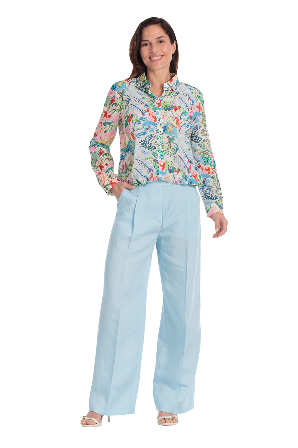Женский Gerry Weber Блузка из хлопка с принтом (цвет ), артикул N61060 | Фото 3