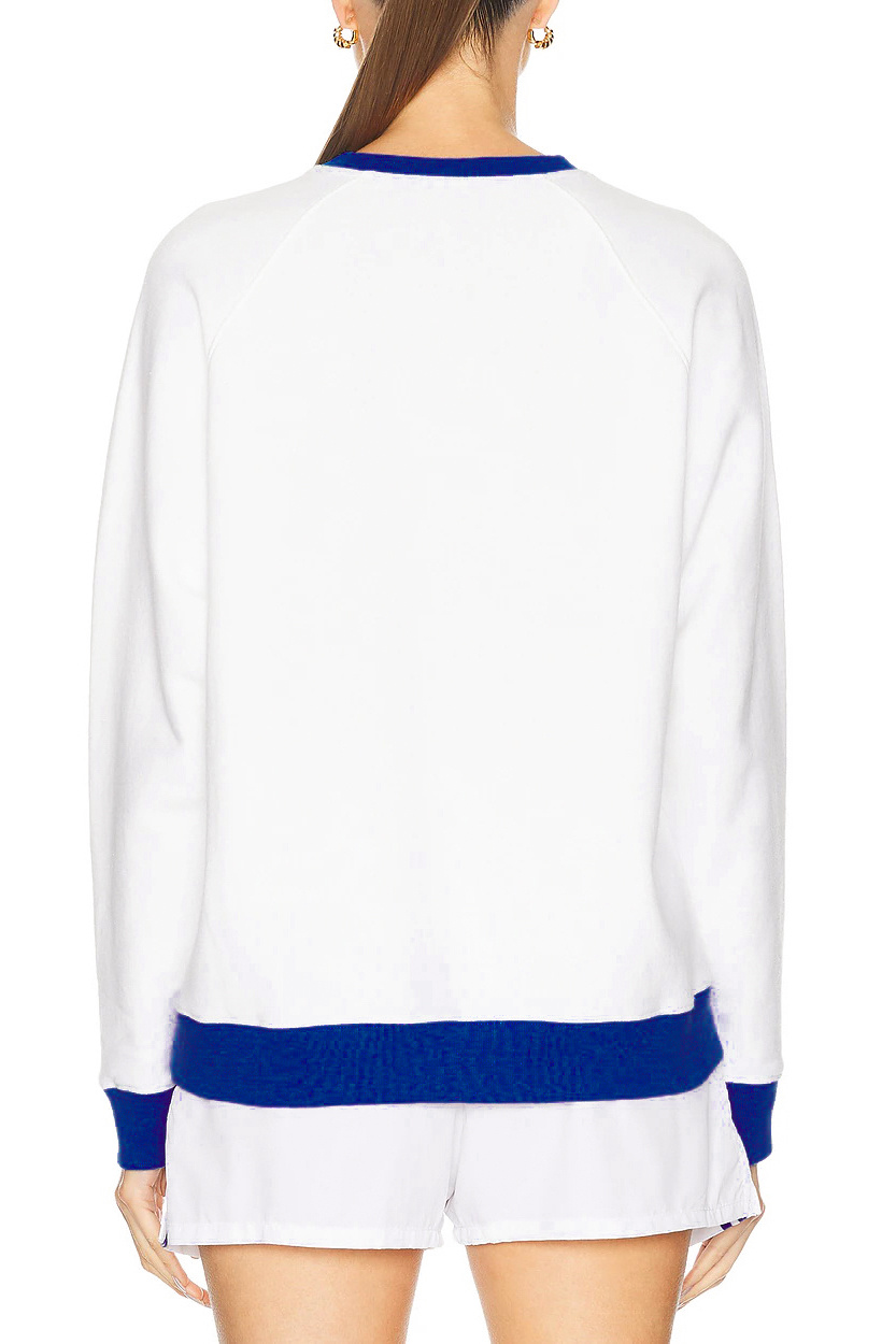 Женский Sporty & Rich Свитшот SR Runner Soft Crewneck с контрастной окантовкой (цвет ), артикул ST082622139WH01 | Фото 5