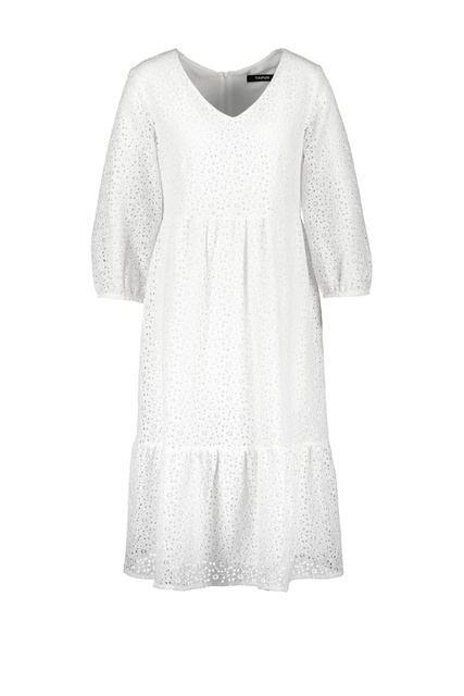 Однотонное платье с перфорацией|Основной цвет:Белый|Артикул:180006-11016 | Фото 1