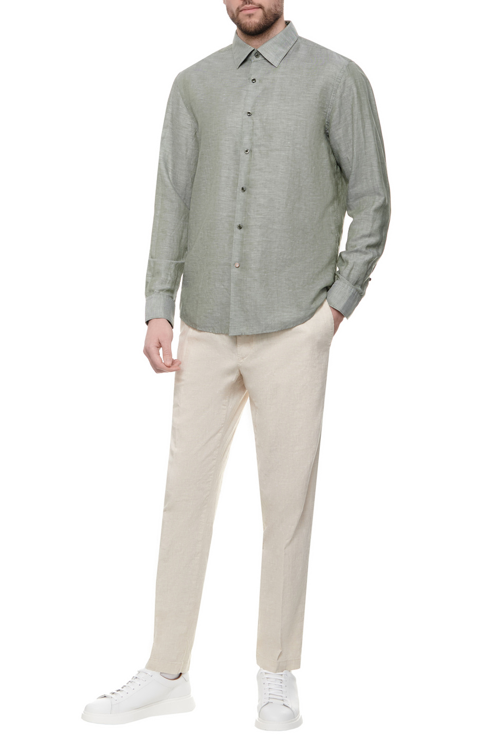 Мужской BOSS Рубашка из льна и лиоцелла (цвет ), артикул 50513676 | Фото 2