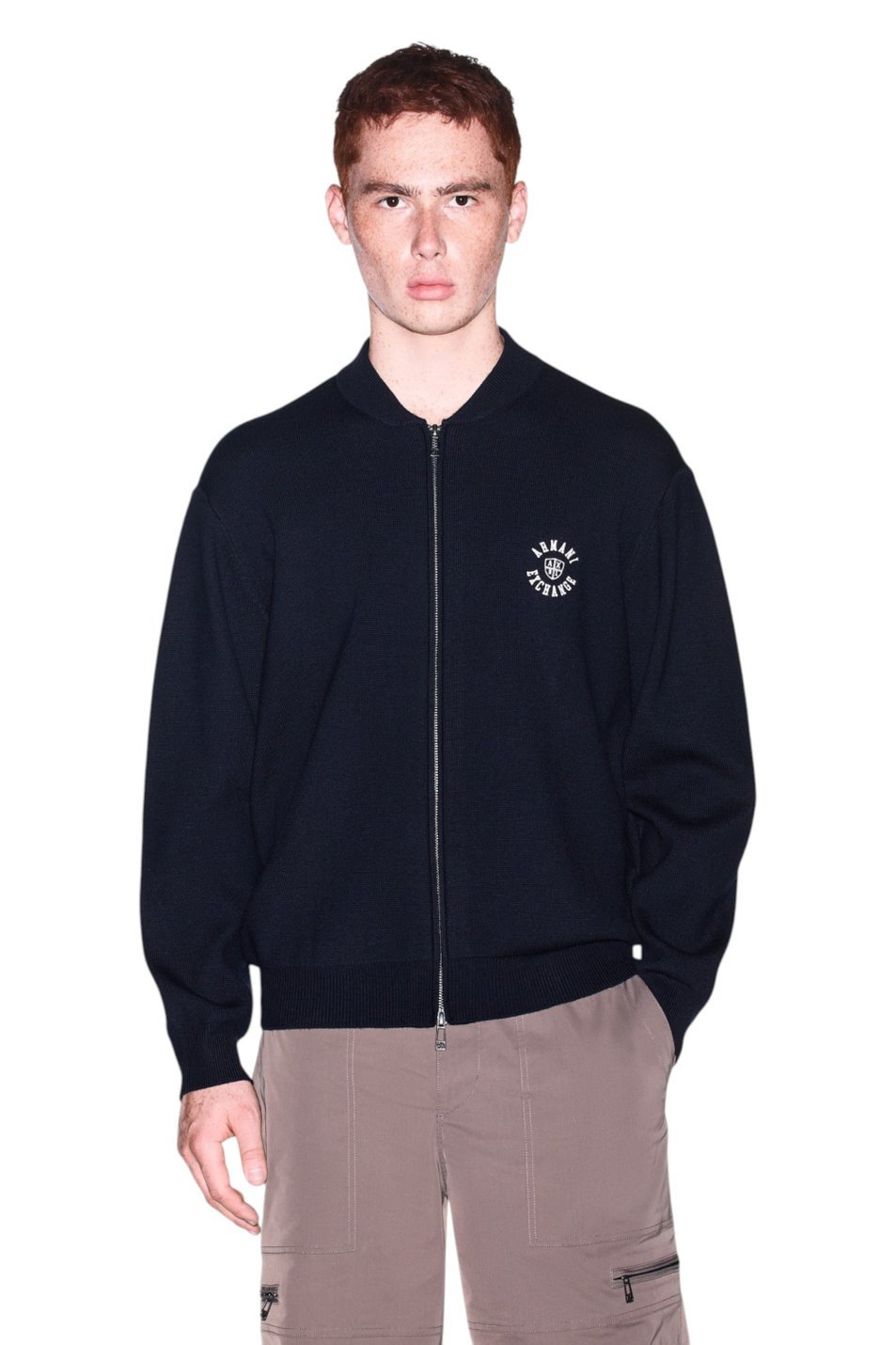 Мужской Armani Exchange Кардиган на молнии из смесовой шерсти и хлопка (цвет ), артикул XM002864-AF14007 | Фото 4