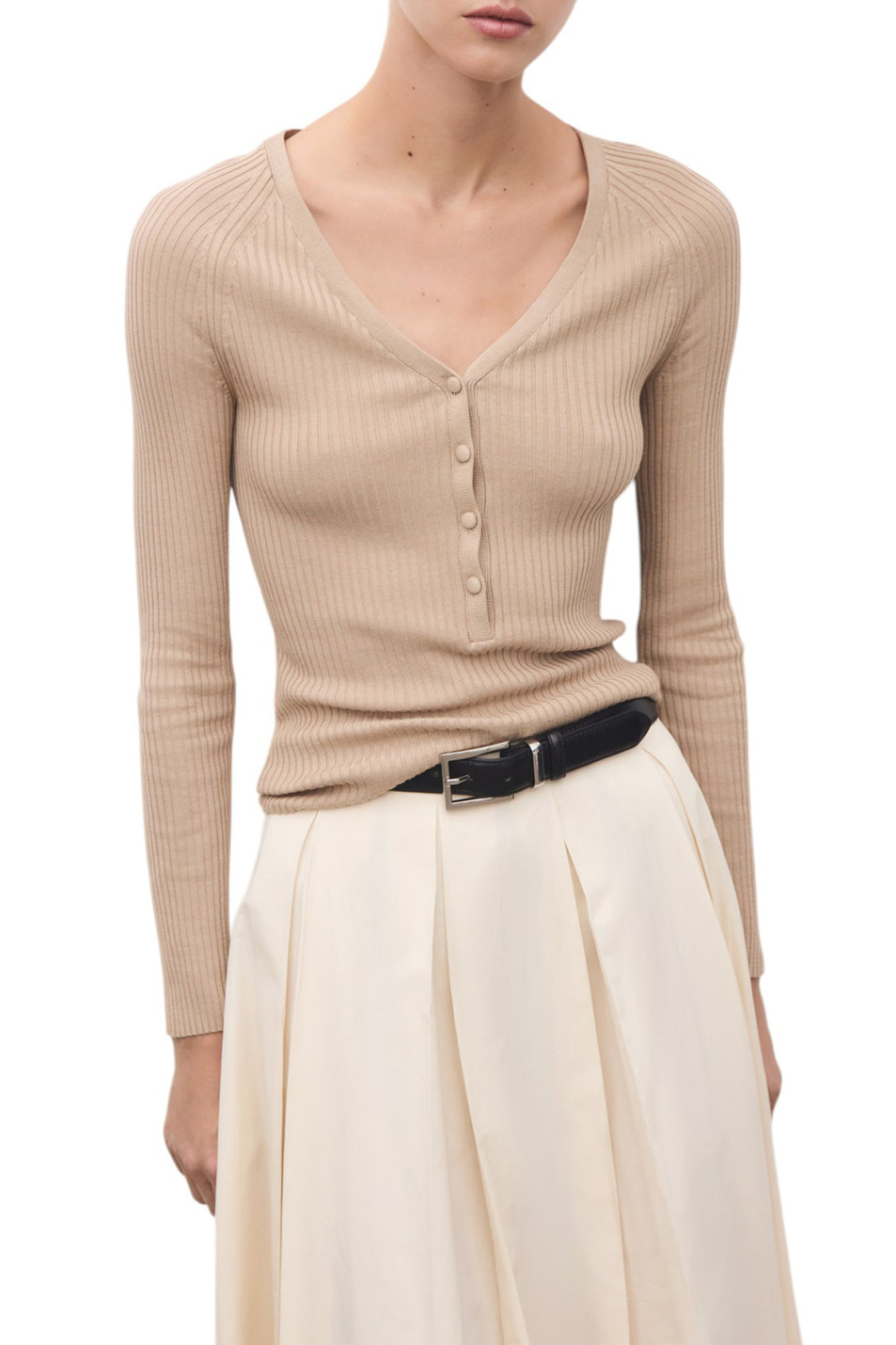 Женский Mango Джемпер SOJU с V-образным вырезом (цвет ), артикул 17005810 | Фото 3