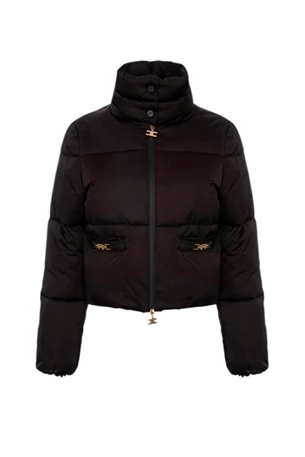 Куртка с высоким воротником и застежкой-молнией|Основной цвет:Черный|Артикул:PI44H26E2 | Фото 1