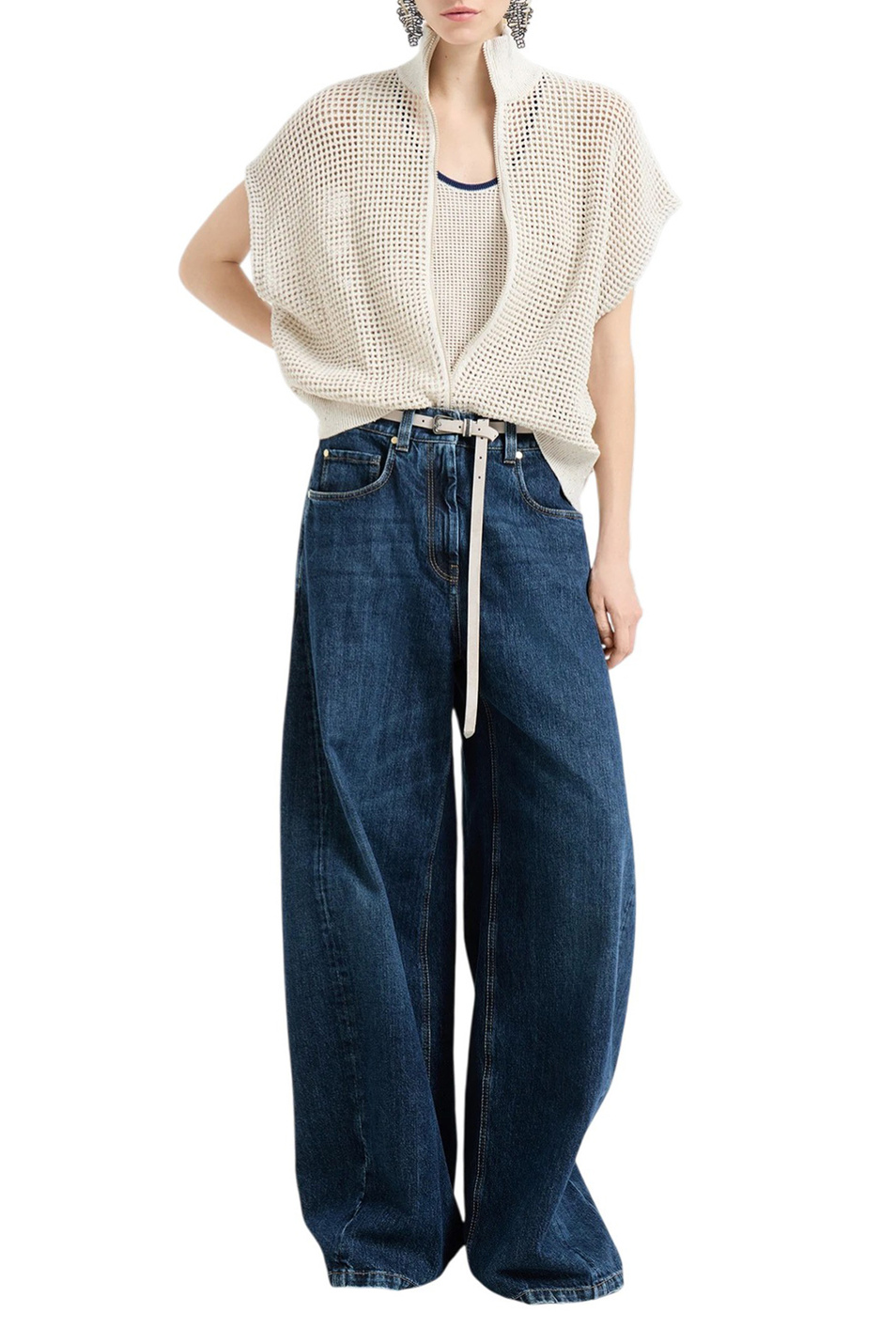 Женский Brunello Cucinelli Топ из хлопка (цвет ), артикул M19225720 | Фото 2