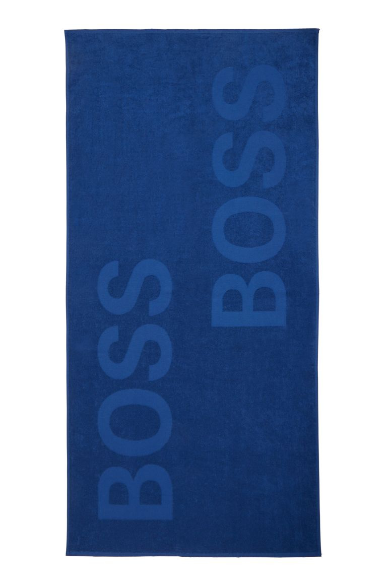 BOSS Пляжное полотенце из хлопка с жаккардовым логотипом (цвет ), артикул 50446614 | Фото 2
