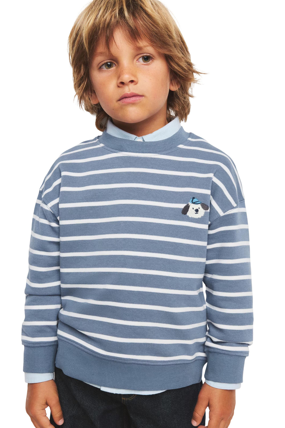 Свитшот STRIPES из хлопка|Основной цвет:Синий Мальчикам Mango Kids Свитшот STRIPES из хлопка (цвет ), артикул 37053307 | Фото 4