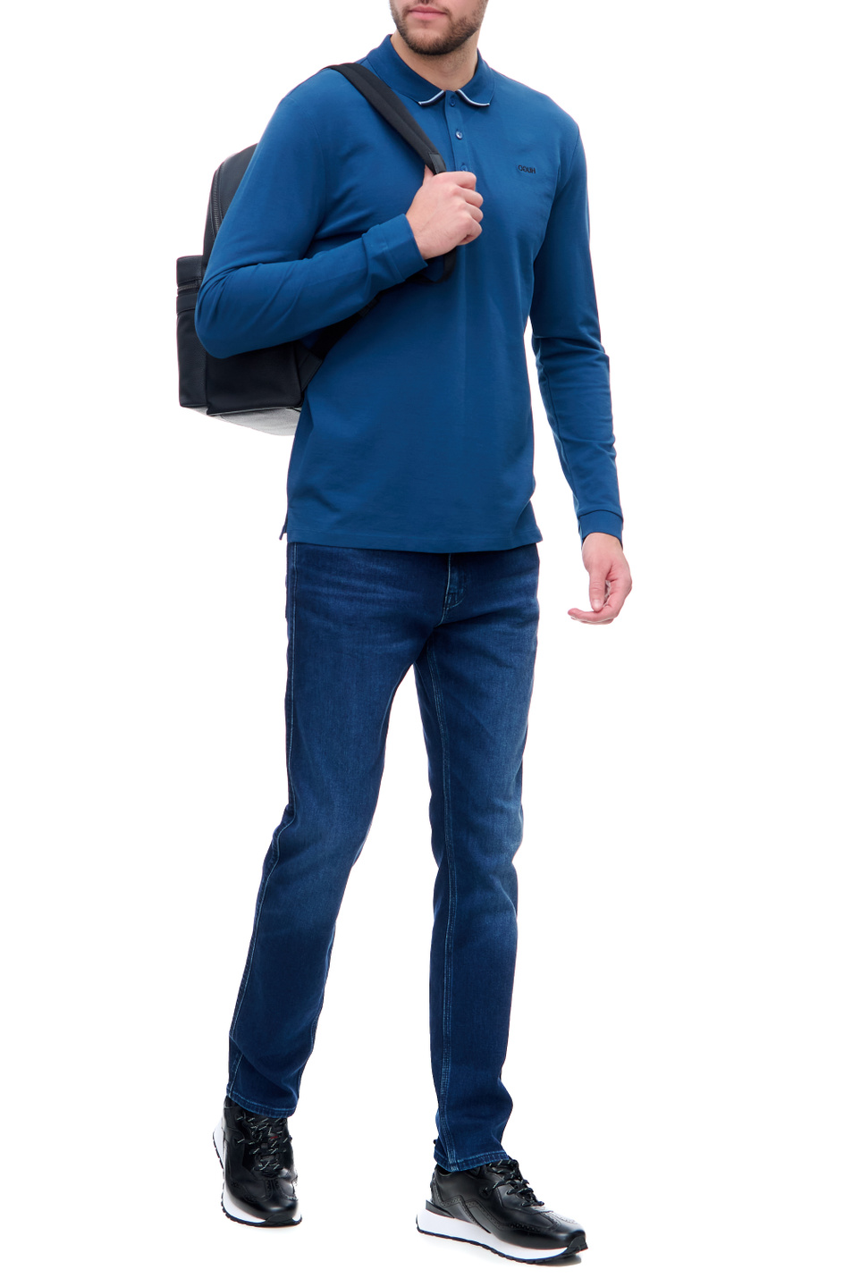 HUGO Рубашка поло из натурального хлопка с длинными рукавами (цвет ), артикул 50447957 | Фото 2