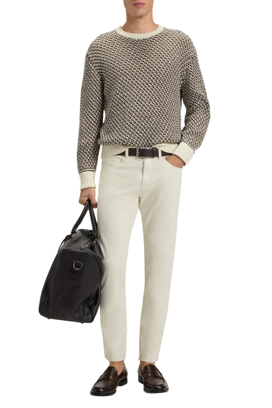 Джинсы Delaware из эластичного хлопка|Основной цвет:Кремовый Мужской BOSS Джинсы Delaware из эластичного хлопка (цвет ), артикул 50543883 | Фото 2