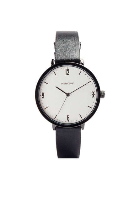 Часы наручные с кожаным ремешком|Основной цвет:Черный|Артикул:194640 | Фото 1