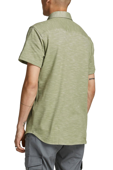 Jack & Jones Рубашка с коротким рукавом из смесового хлопка (Зеленый цвет), артикул 12187961 | Фото 4