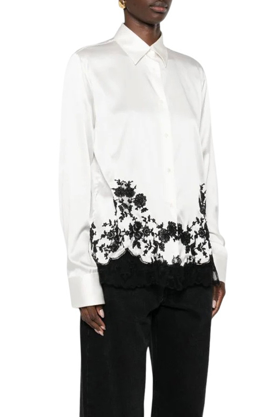 Блузка из шелка с кружевом|Основной цвет:Белый Женский ERMANNO SCERVINO Блузка из шелка с кружевом (цвет ), артикул D482K336APHKC | Фото 3