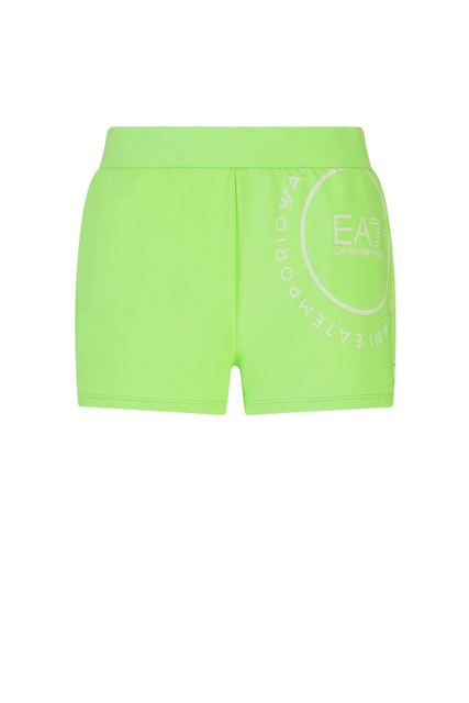 Спортивные шорты с крупным логотипом и флуоресцентным эффектом|Основной цвет:Зеленый|Артикул:3KTS60-TJ9RZ | Фото 1