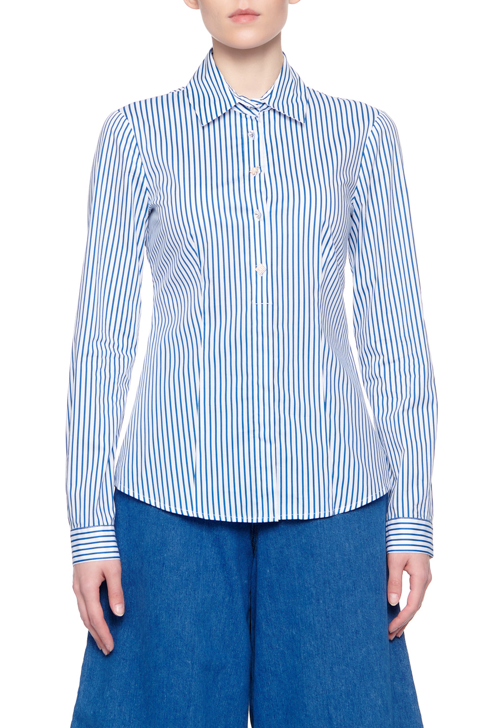 Женский Liu Jo Приталенная рубашка из эластичного хлопка (цвет ), артикул WA1235T4173 | Фото 3