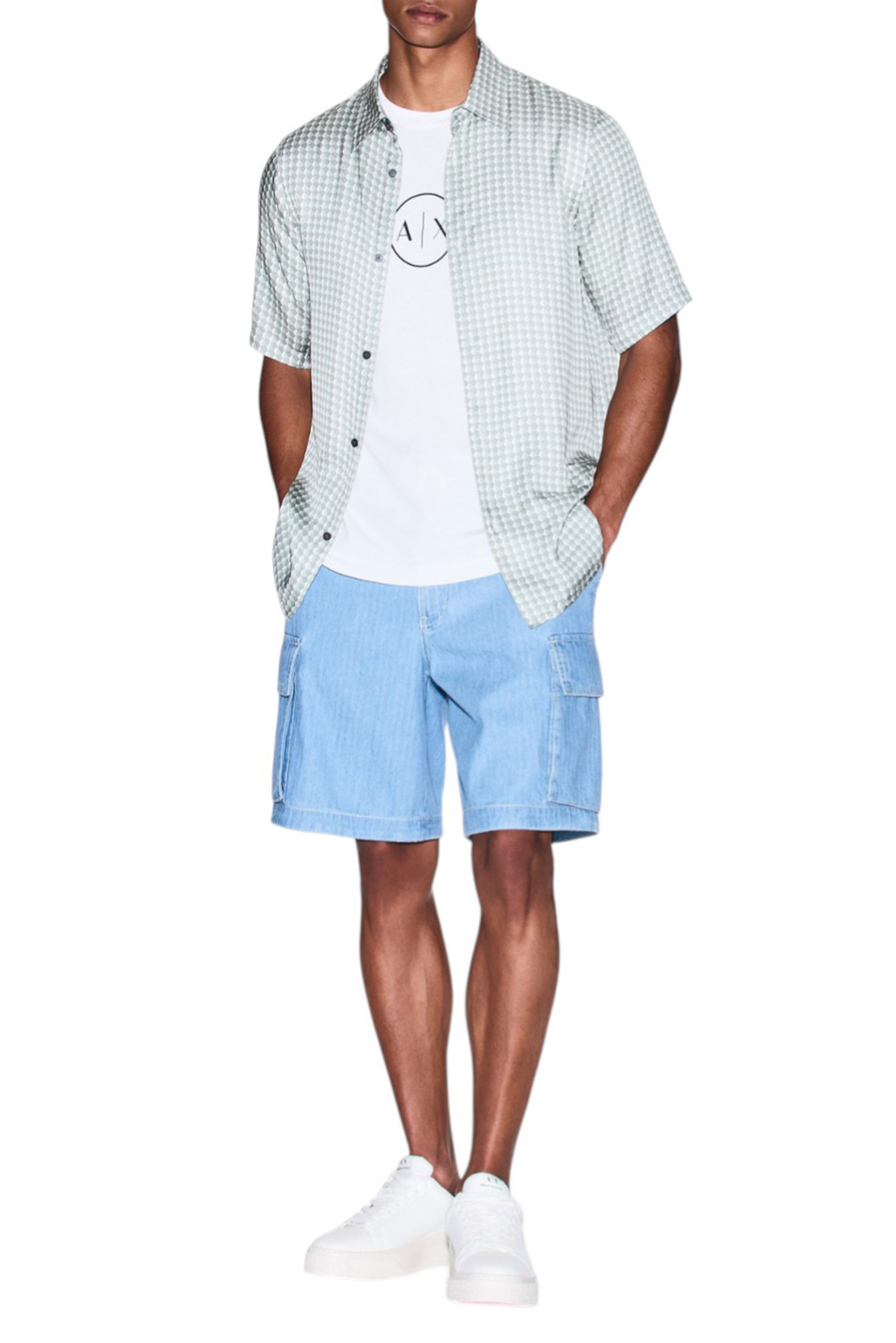 Мужской Armani Exchange Шорты джинсовые из хлопка (цвет ), артикул XM000947-AF13142 | Фото 2