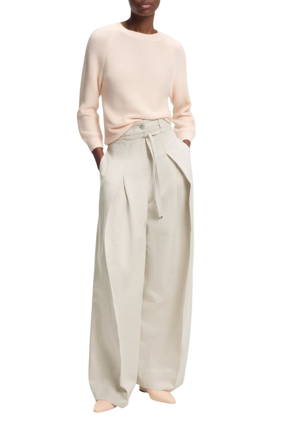 Женский BOSS Брюки из хлопка и льна (цвет ), артикул 50553922 | Фото 2