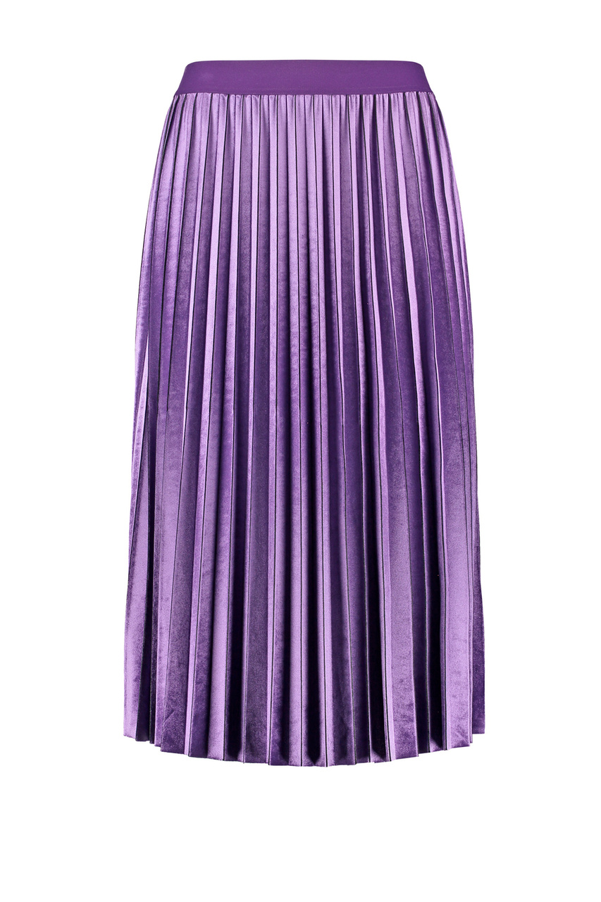 Юбка плиссированная с эластичным поясом|Основной цвет:Фиолетовый|Артикул:210036-31531 | Фото 1