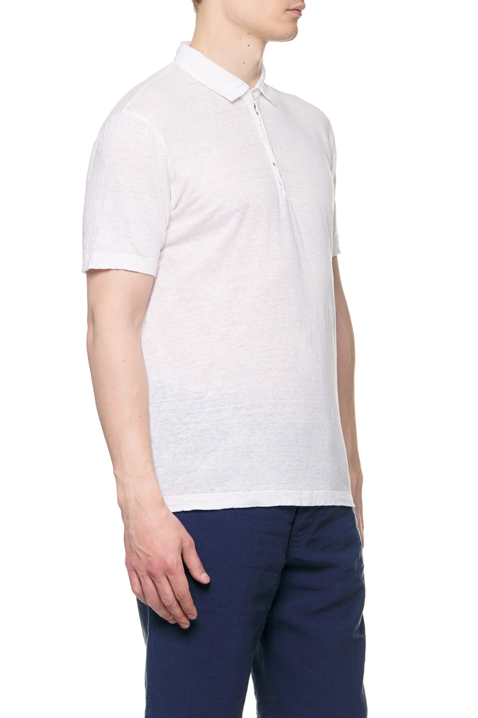 Мужской 120% Lino Рубашка поло из чистого льна (цвет ), артикул V0M7282000E908S00 | Фото 3