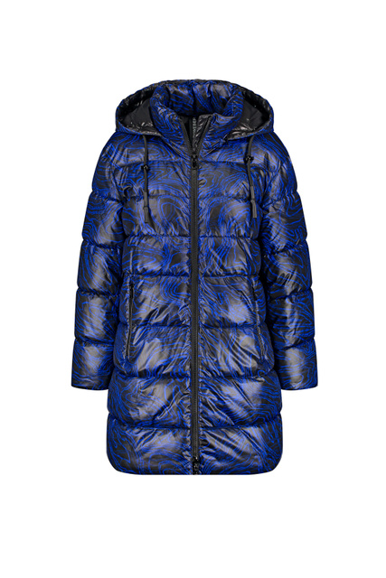 Стеганое пальто с принтом|Основной цвет:Синий|Артикул:850249-31011 | Фото 1