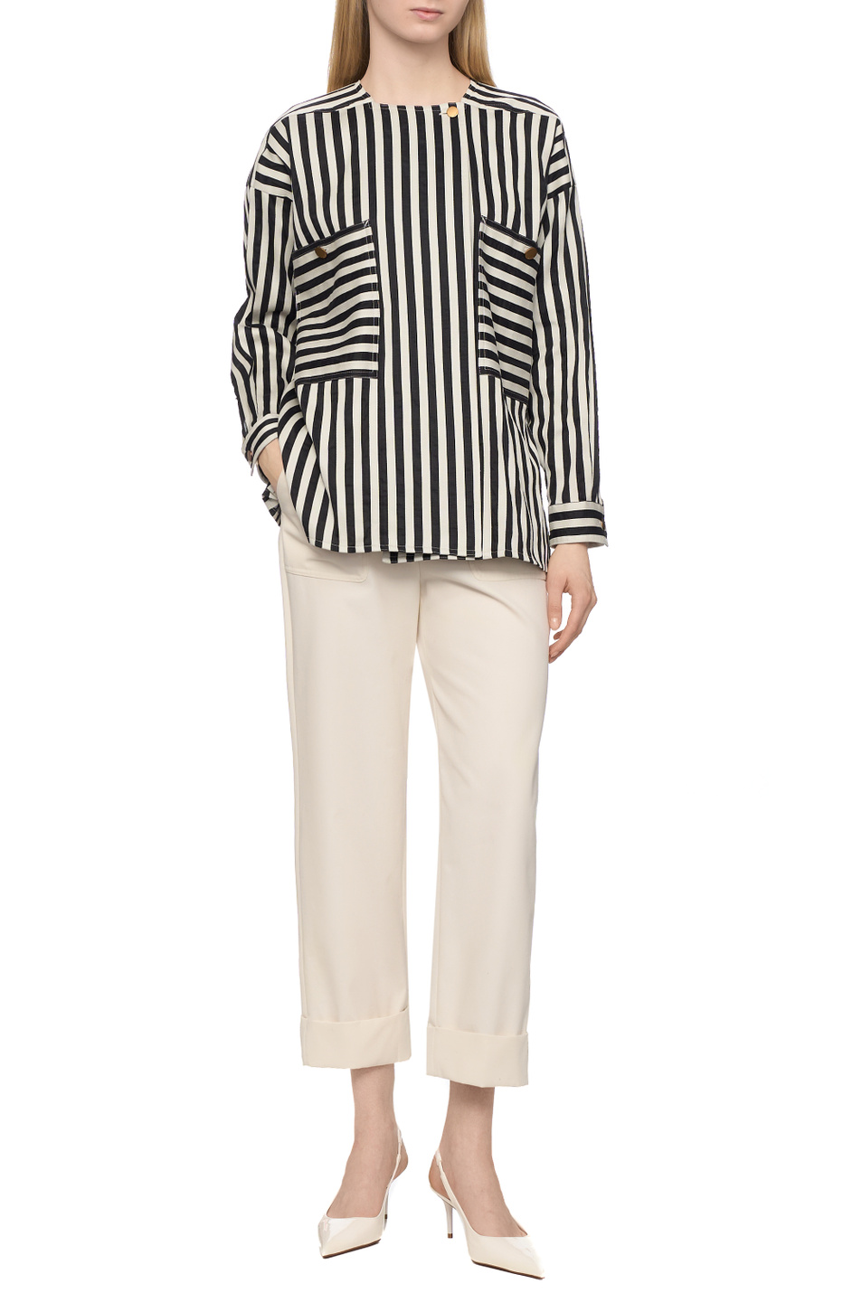 Женский Max Mara Брюки PALIO из хлопка (цвет ), артикул 2511131061 | Фото 3