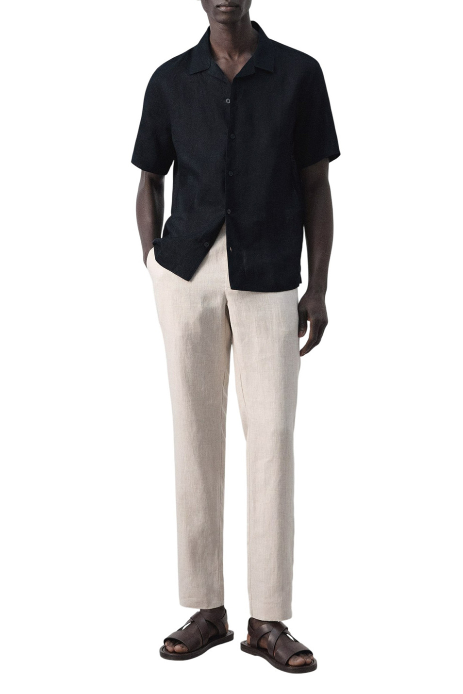 Мужской Mango Man Брюки OYSTER из льна (цвет ), артикул 27026711 | Фото 2