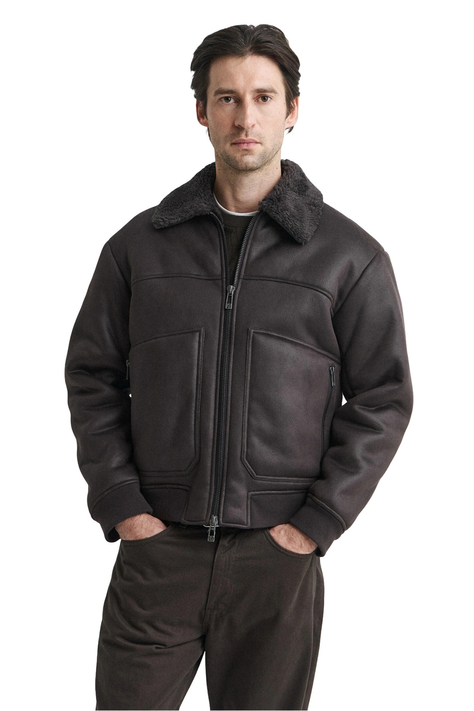 Мужской Armani Exchange Дубленка с накладными карманами (цвет ), артикул XM003323-AF28562 | Фото 4