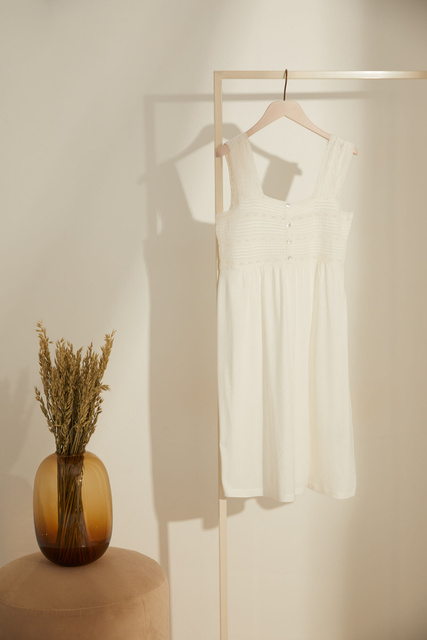 Ночная сорочка для беременных с вышивкой|Основной цвет:Белый|Артикул:3638375 | Фото 1