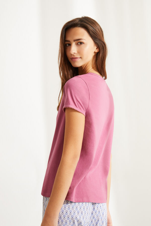 Women'secret Розовая футболка из хлопка с круглой горловиной на пуговицах (цвет ), артикул 4469674 | Фото 2