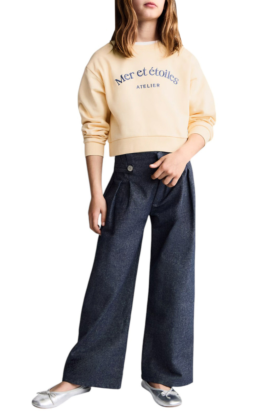 Девочкам Mango Kids Свитшот ETOILES из хлопка (цвет ), артикул 87084792 | Фото 3