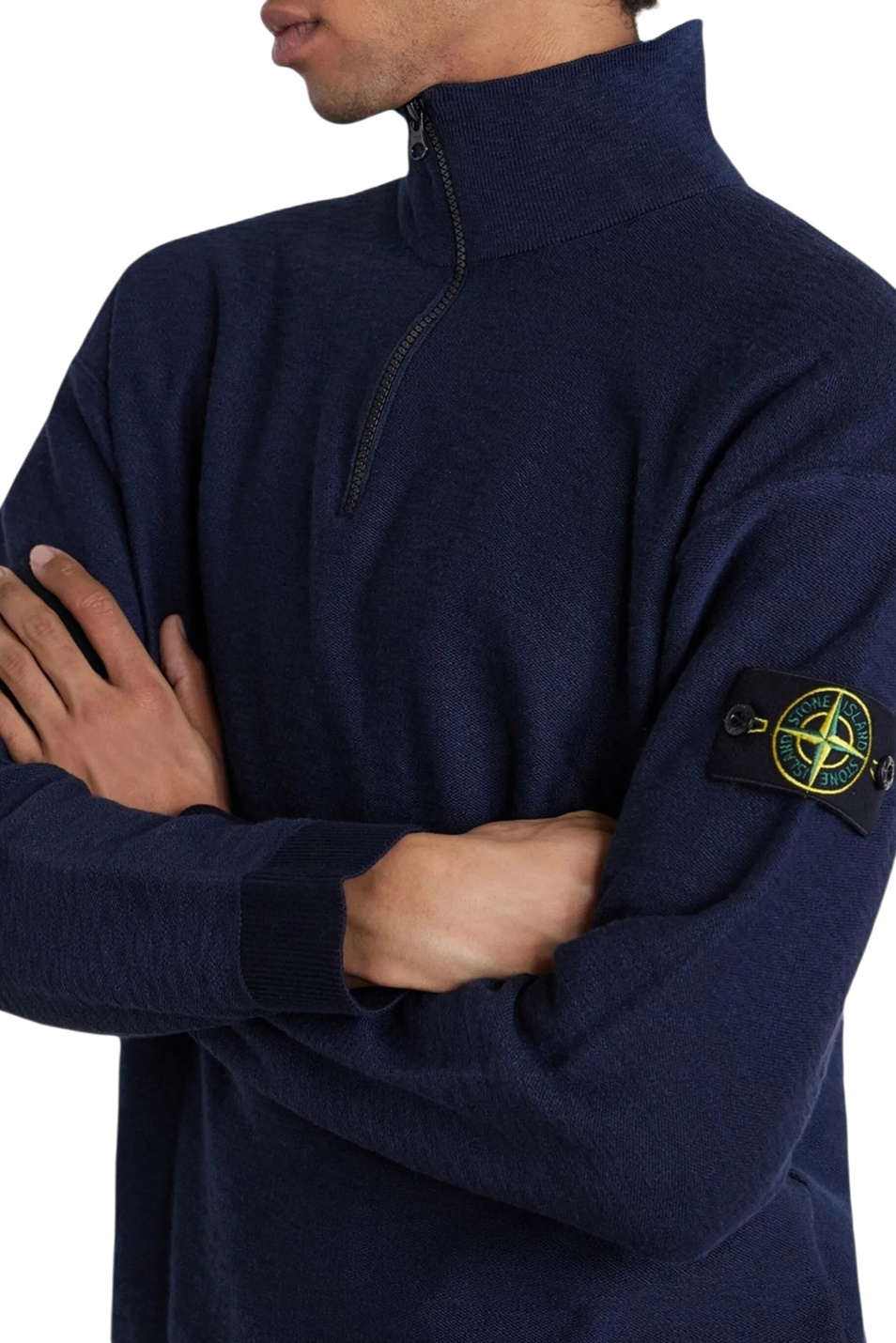 Джемпер с воротником на молнии|Основной цвет:Синий Мужской Stone Island Джемпер с воротником на молнии (цвет ), артикул L1S155100049-S01B0 | Фото 5