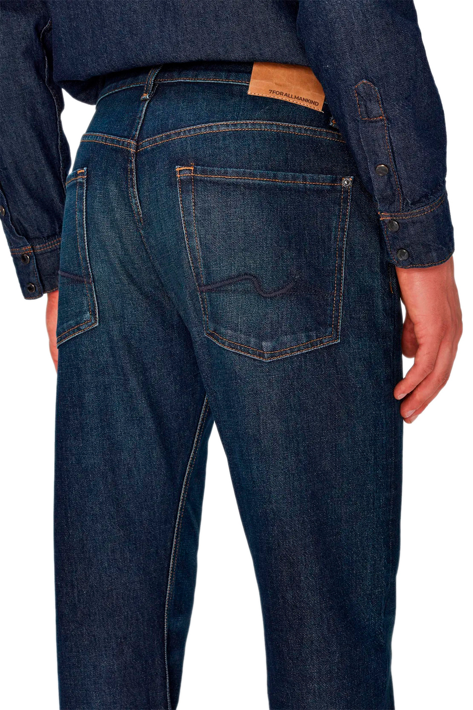 Мужской 7 for all Mankind Джинсы THE STRAIGHT из эластичного хлопка (цвет ), артикул JSSCC100VI | Фото 4