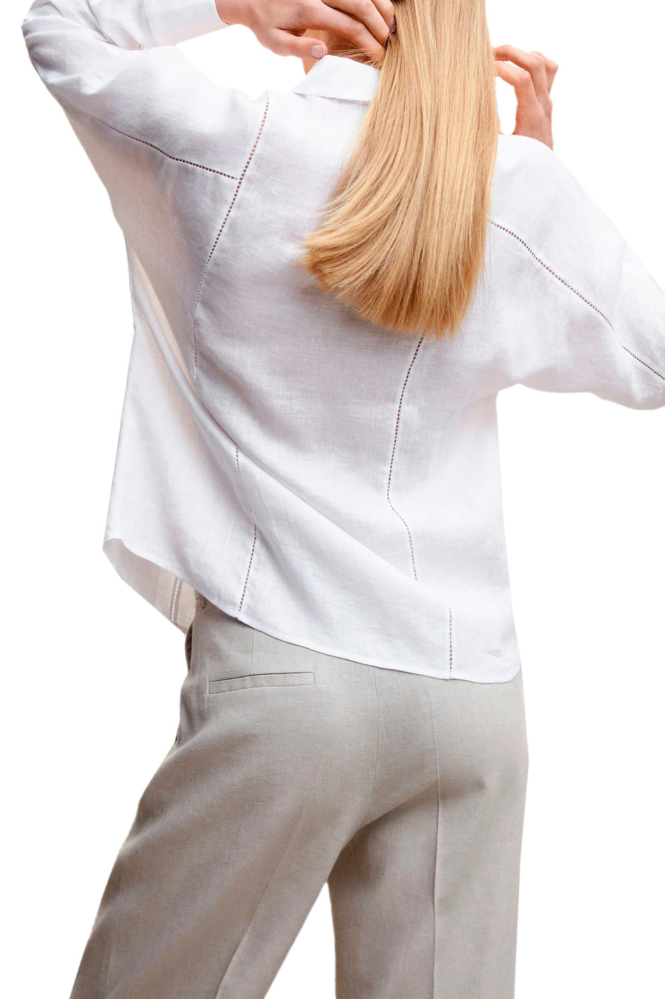 Женский Mango Рубашка BRONTE из чистого льна (цвет ), артикул 47057105 | Фото 4