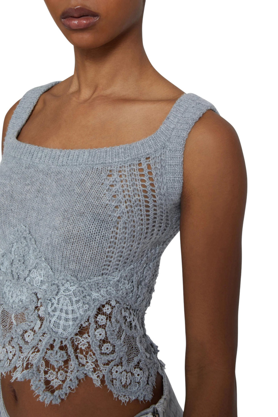 Женский ERMANNO SCERVINO Топ из кашемира (цвет ), артикул D475L305APKFX | Фото 5