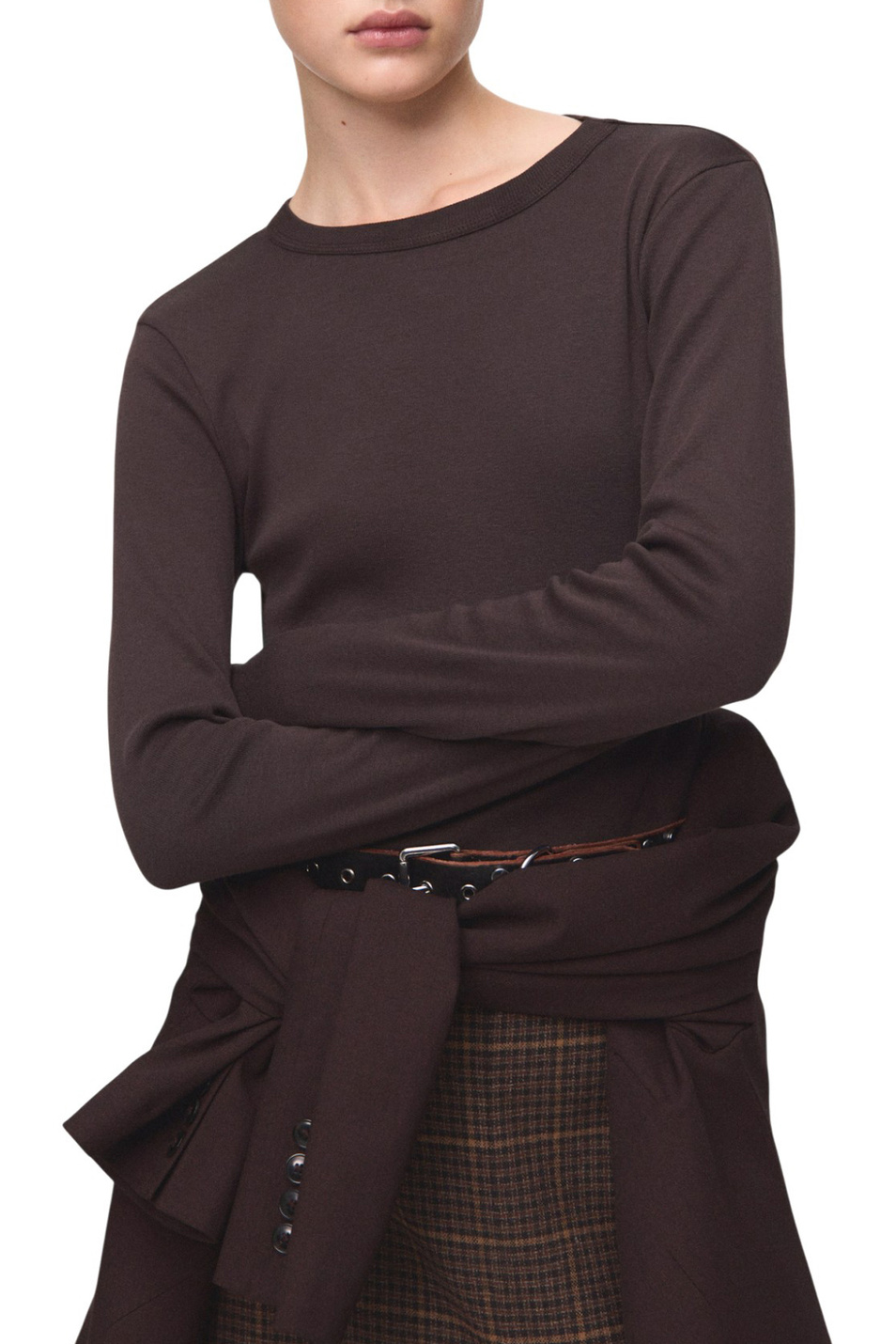 Женский Mango Лонгслив ENI из натурального хлопка (цвет ), артикул 27001352 | Фото 3