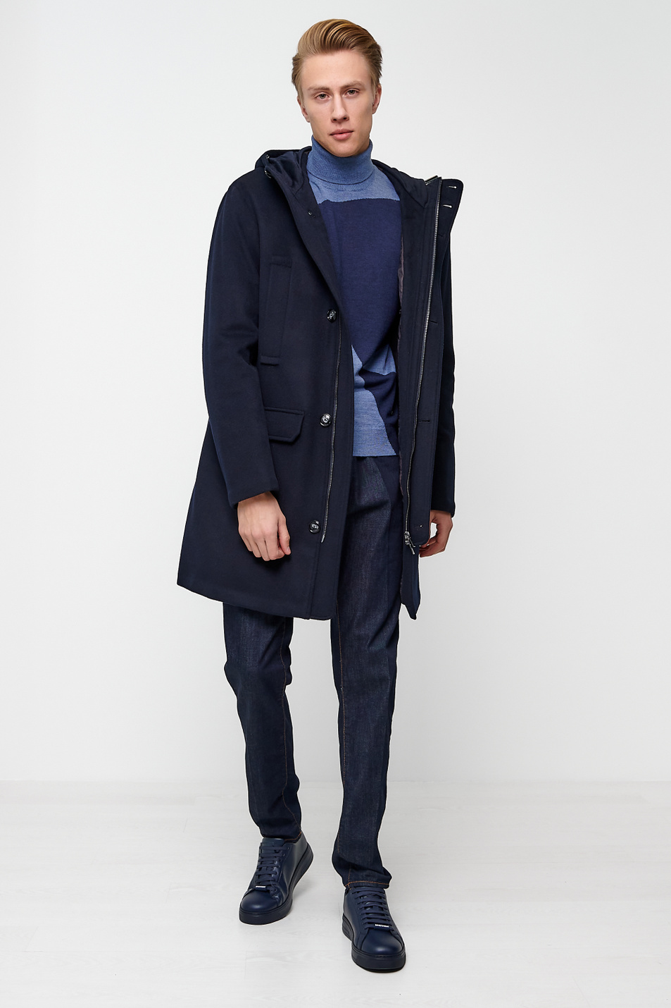 Мужской Emporio Armani Пальто из натуральной шерсти и кашемира (цвет ), артикул 6H1L95-1NYBZ | Фото 3