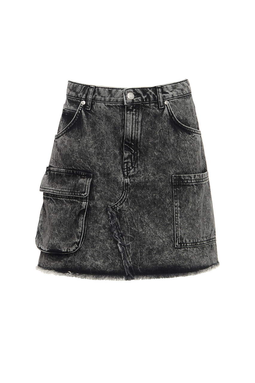 Юбка джинсовая из натурального хлопка|Основной цвет:Черный|Артикул:50498414 | Фото 1
