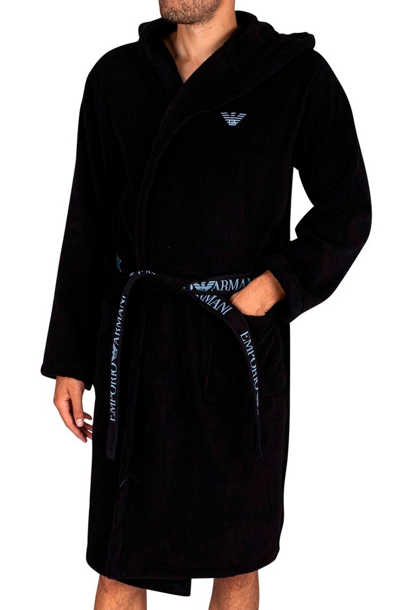 Мужской Emporio Armani Халат из натурального хлопка (цвет ), артикул 110799-2F591 | Фото 2