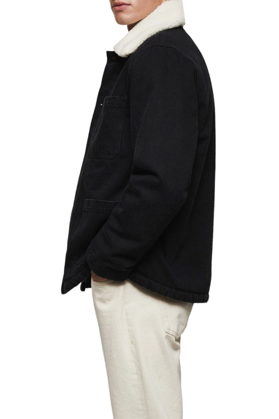 Мужской Mango Man Куртка джинсовая UNION с подкладкой из овчины (цвет ), артикул 57037708 | Фото 4