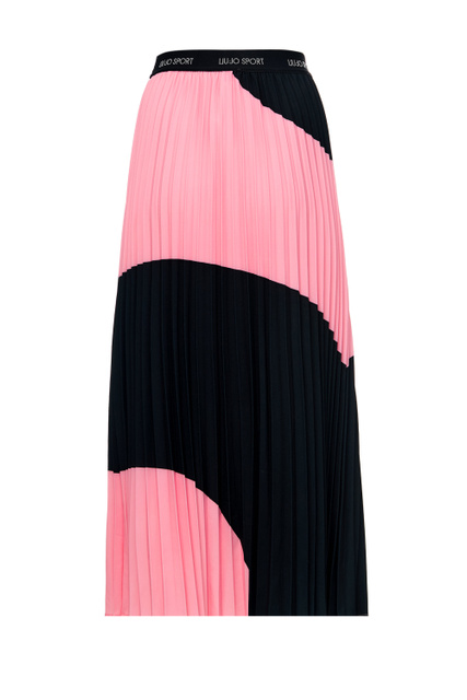 Плиссированная юбка с лого на поясе|Основной цвет:Розовый|Артикул:TF2163TS423 | Фото 2