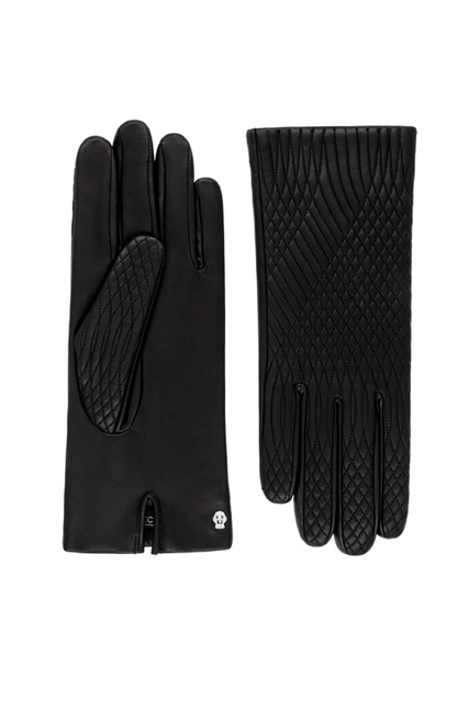 Перчатки Darien из натуральной кожи с прострочкой|Основной цвет:Черный|Артикул:11012-496 | Фото 1