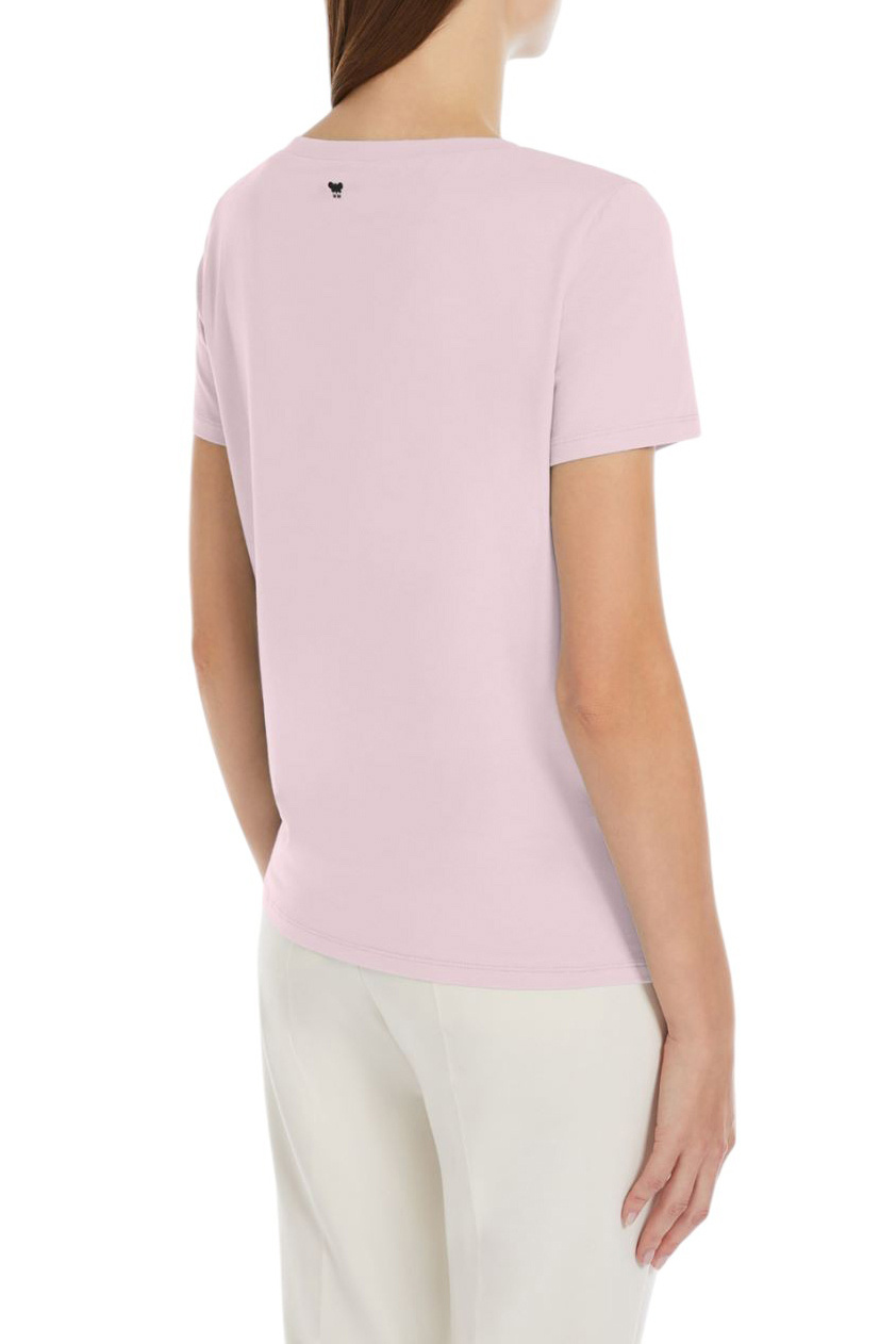 Женский Weekend Max Mara Футболка MULTIB из эластичного хлопка (цвет розовый), артикул 2515971011 | Фото 4
