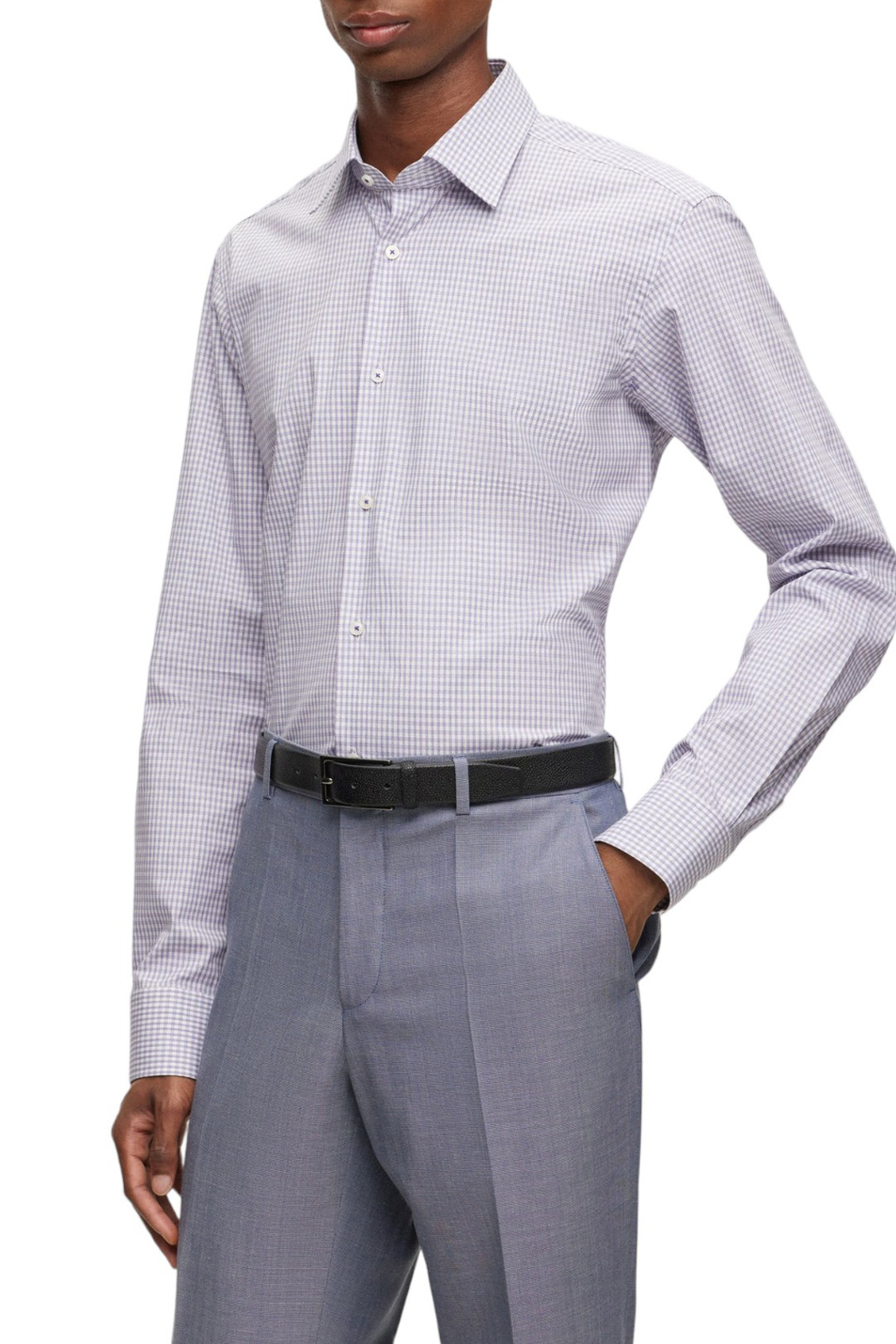 Мужской BOSS Рубашка из эластичного хлопка в клетку (цвет ), артикул 50496178 | Фото 3